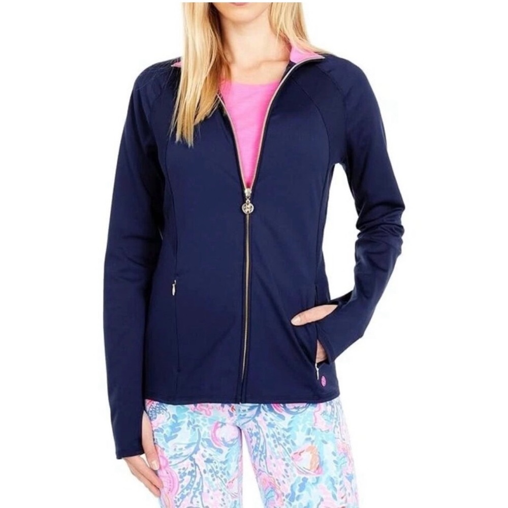 Lilly Pulitzer Luxletic Pink and Navy Jacket
